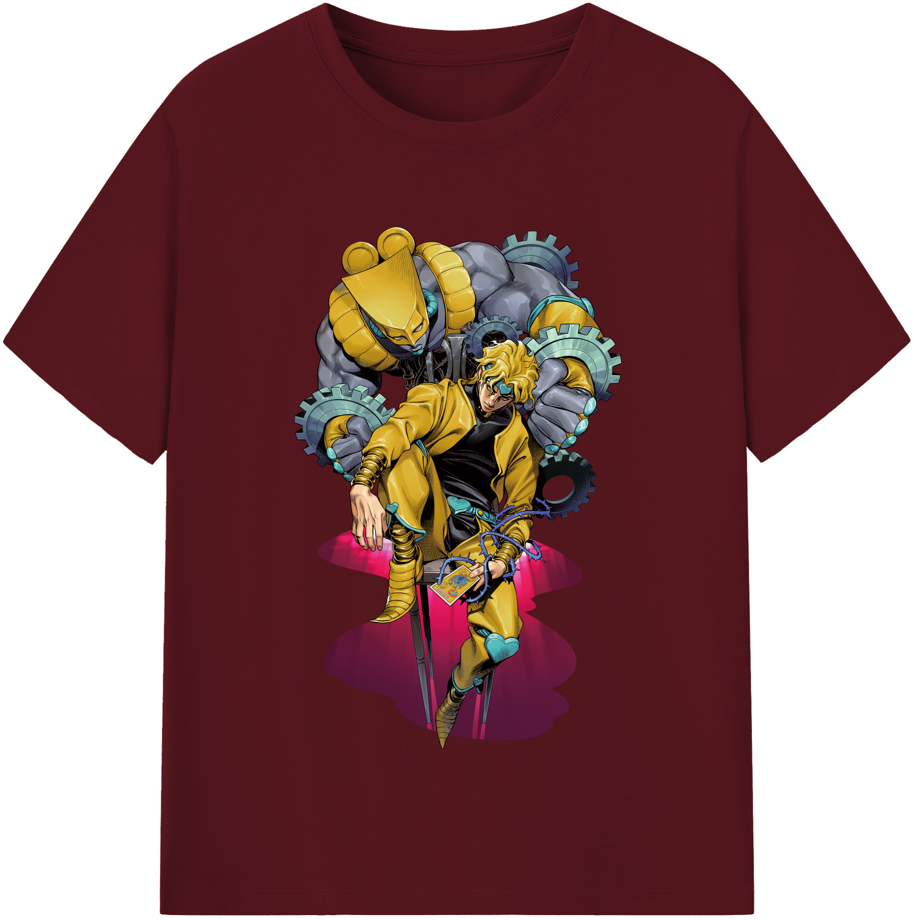 （画像用） ジョジョの奇妙な冒険 ディオ?ブランドー JoJo's Bizarre Adventure Dio Brando 綿100％半袖Tシャツ（フロントプリント）